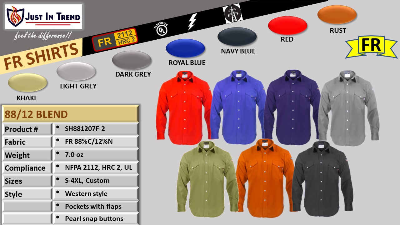 Flame Resistant Reflective Button Shirt Navy – Oil and Gas Safety Supply
