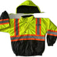Premium High Visibility Hi Vis Waterproof Fleece lined Jacket / Parka with detachable hood