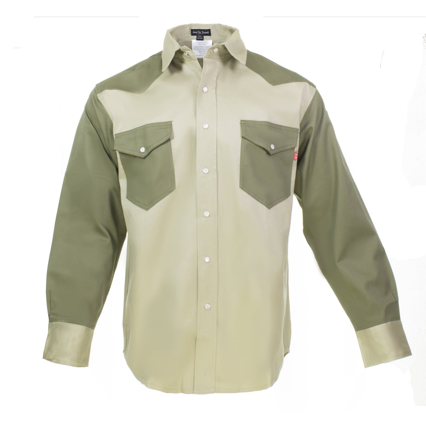 Flame Resistant FR Shirt - 88/12 - Western Style - Two Tone 7 oz