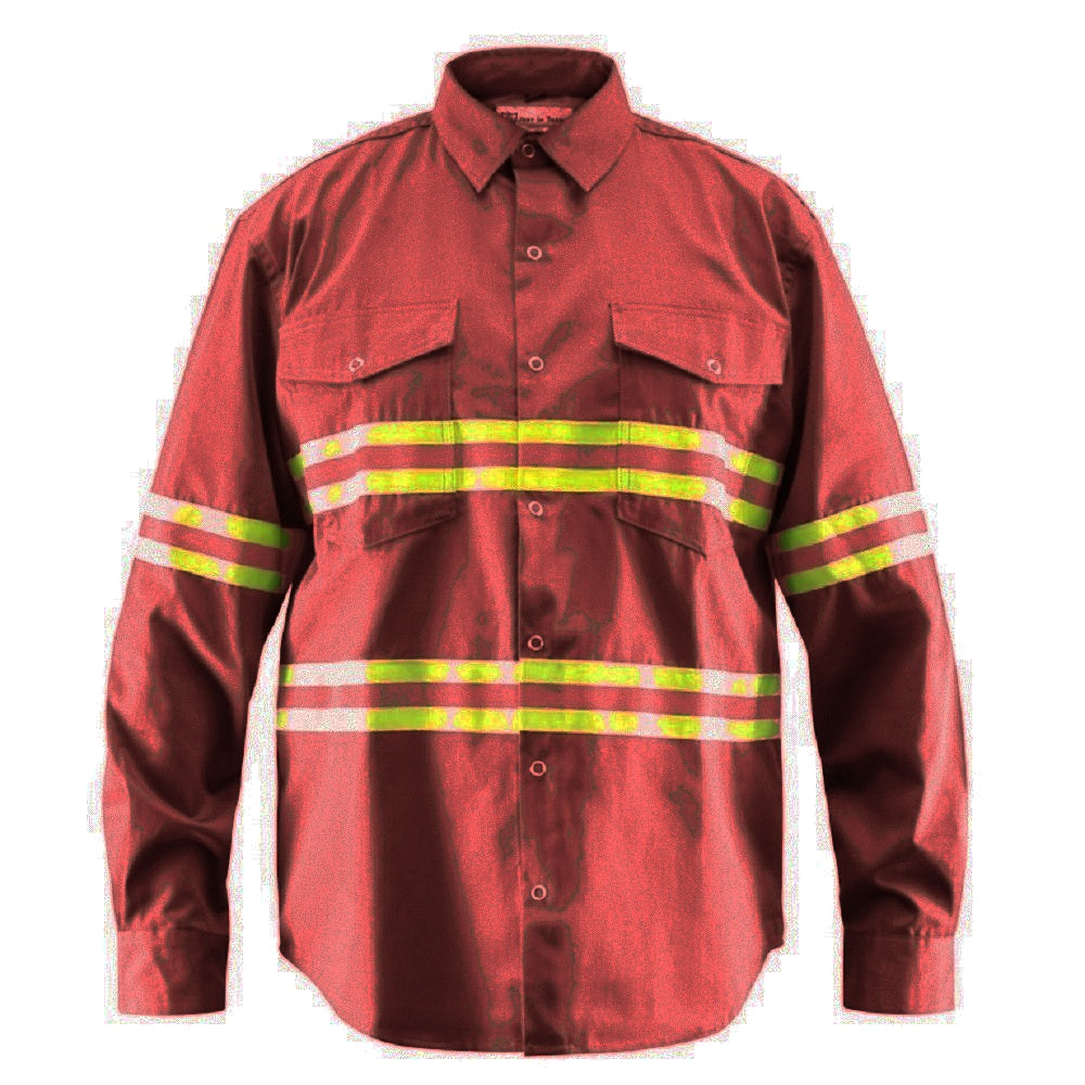Flame Resistant Reflective Button Shirt Navy – Oil and Gas Safety Supply