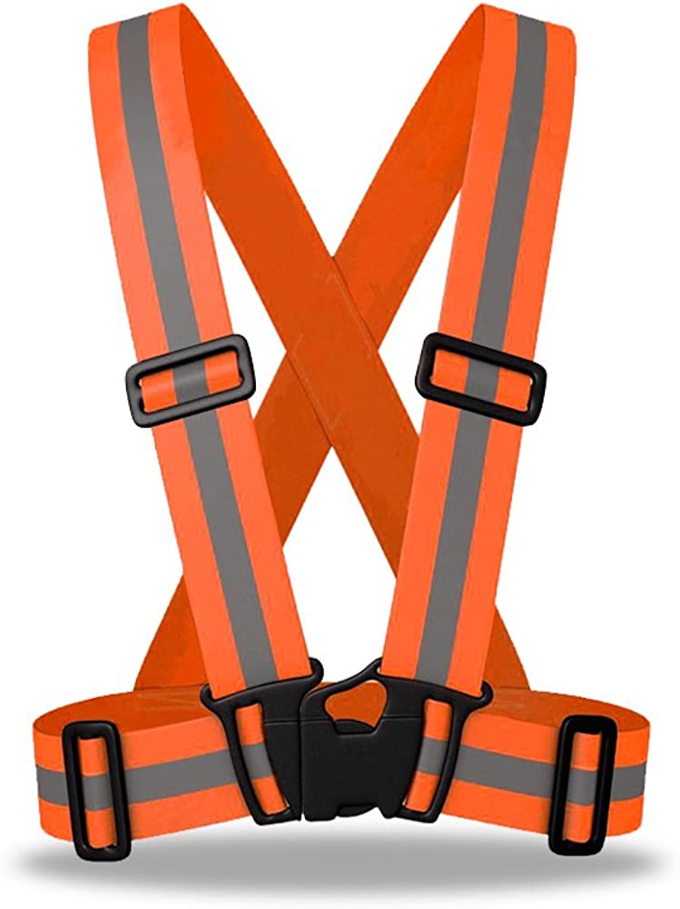 Premium Elastic Flex fit High Visibility Hi Vis Fluorescent Safety Vest/Belt/Suspender