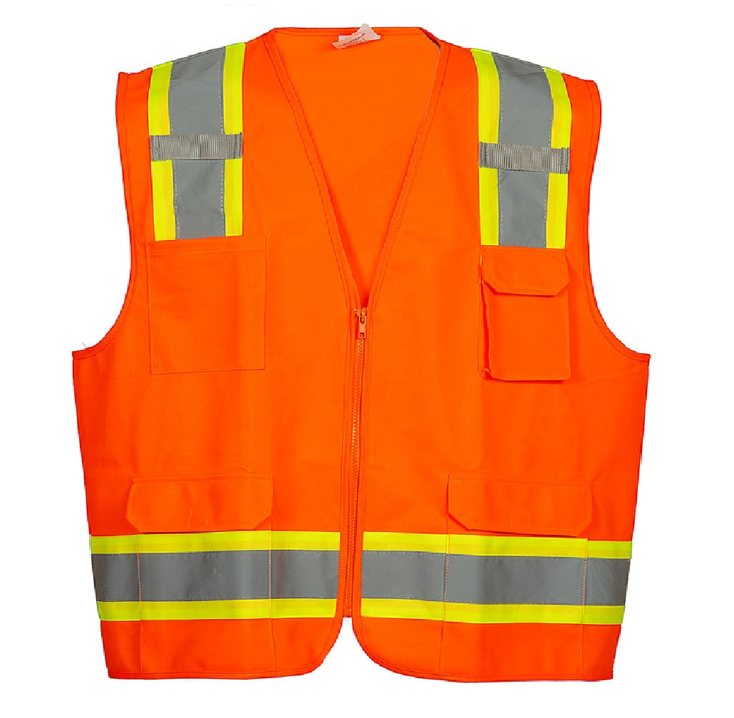 Premium High Visibility Hi Vis Safety Vest - Fluorescent - 100% Poly Knit